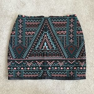 Express Tribal Print Skirt
